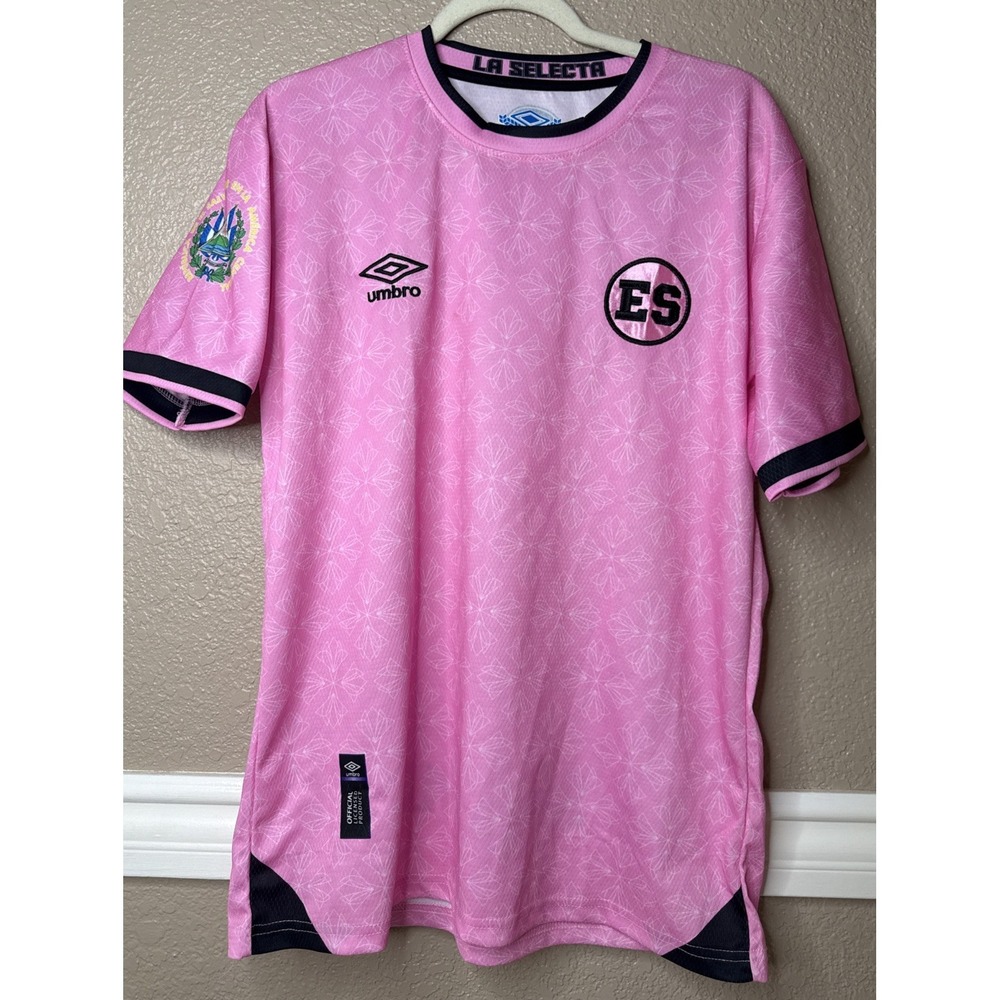 Umbro Jersey El Salvador Soccer  Pink National Team Men's Medium Fifa World Cup